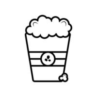 Popcorn line icon. Pop corn, bucket, box. Cinema concept. Vector illustration can be used for watching movie, takeaway food, snack.