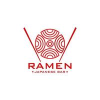 logotipo de la barra de ramen japonés vector