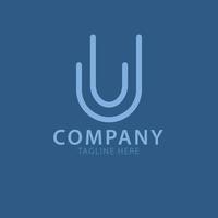 Initial Letter U and J Logo Minimalist Perfect For Company and File Editable vector