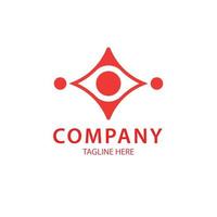 Red Eyes and Symbol Two Person Logo Modern For Company and File Editable vector