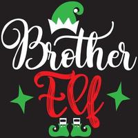 diseño de camiseta hermano elfo vector