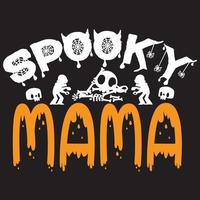 spooky mama t shirt design vector