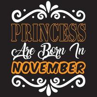 princess are born in November vector