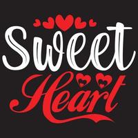 diseño de camiseta de corazón dulce vector