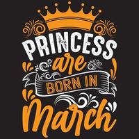 princess are born in March vector