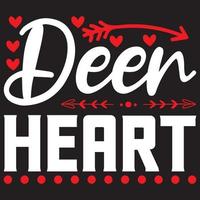 deer heart t shirt design vector