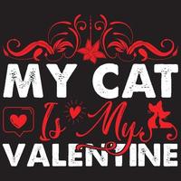 my cat is my valentine vector