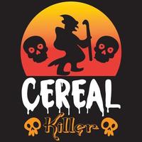 diseño de camiseta de asesino de cereales vector