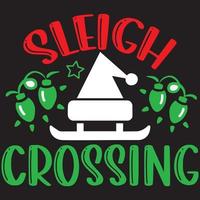 sleigh crossing t shirt design vector