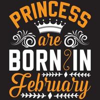princess are born in February vector