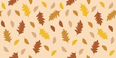 Autumn leaves seamless pattern. Floral fall season illustration background vector