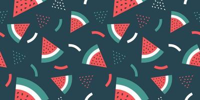 Cute watermelon seamless pattern background vector