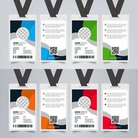diseño de plantilla de tarjeta de identificación de empleados de oficina simple. tarjetas de identidad de papelería comercial creativa. vector