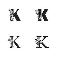 Letter K logo icon design template elements vector