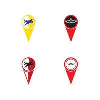 Map pointer with air plane icon.map pointer.vector illustration vector