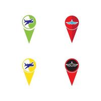 Map pointer with air plane icon.map pointer.vector illustration vector