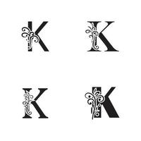 Letter K logo icon design template elements vector