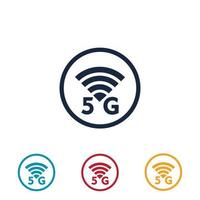 plantilla de diseño de ilustración de logotipo 5g vector