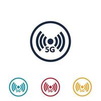 plantilla de diseño de ilustración de logotipo 5g vector