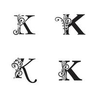 Letter K logo icon design template elements vector