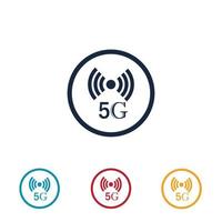 plantilla de diseño de ilustración de logotipo 5g vector