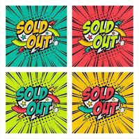 Sold out pop art style vector design collection