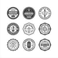 Badge Stamps Barbershop Haircuts And Shaves vector