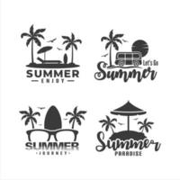 colección de conjunto de vectores de logotipo de verano