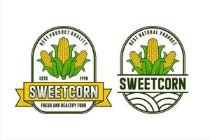 Sweetcorn fresh and healthy food vector design logo