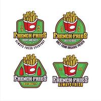 colección de logotipos de diseño vectorial lebel de papas fritas