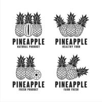 Pineapple natual product logo Collection vector