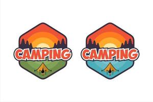 diseño de vector de aventura al aire libre camping