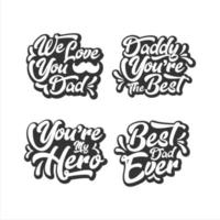 Happy Father's Day Lettering Vector Collection