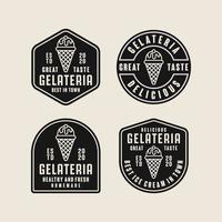 Gelateria ice cream design logo collection vector