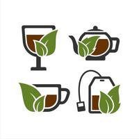 colección de logotipos de vectores de té verde