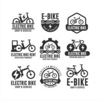 logotipos de servicio y tienda de bicicletas eléctricas vector