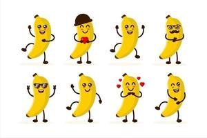Ilustración de vector de diseño de personaje de plátano lindo