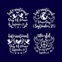 Lettering Day Of Peace Design Vector Collection