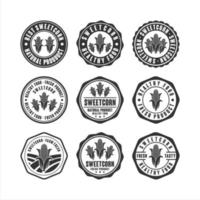 colección de diseño de vector de sellos de insignia de maíz dulce