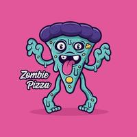 logotipo de diseño vecor de pizza zombie vector