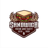 sándwich fresco y sabroso logotipo de diseño vectorial vector