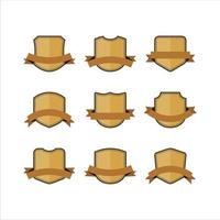 set of shield flat vector design