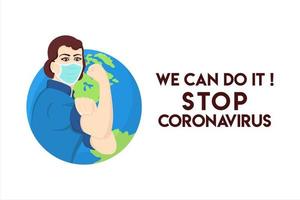 stop coronavirus motivation We can do it vector