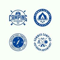 colección de círculos de logotipos de aventuras de camping vector