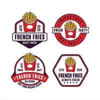 French Fries badge design logo collection vector