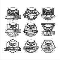 Sandwich shop badge vector design collection