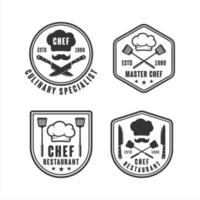 Chef restaurant design logo collection vector
