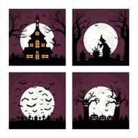 Happy Halloween background vector design collection