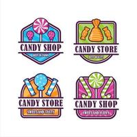 colección premium de diseño de insignia de tienda de dulces vector