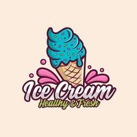 logotipo de diseño de helado premium-1 vector